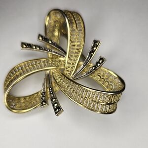 Vanlou Germany Sterling  Marcasite Brooch Signed Alice Caviness